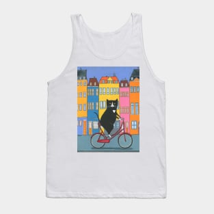 Tuxedo Cat Copenhagen Bicycle Ride Tank Top